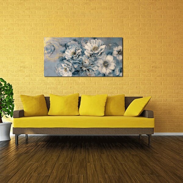 Teal Flower Canvas Wall Art | Wayfair